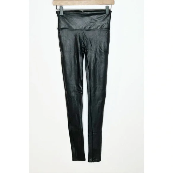SPANX Faux Leather Leggings Black Size Medium Tall - Picture 2 of 11